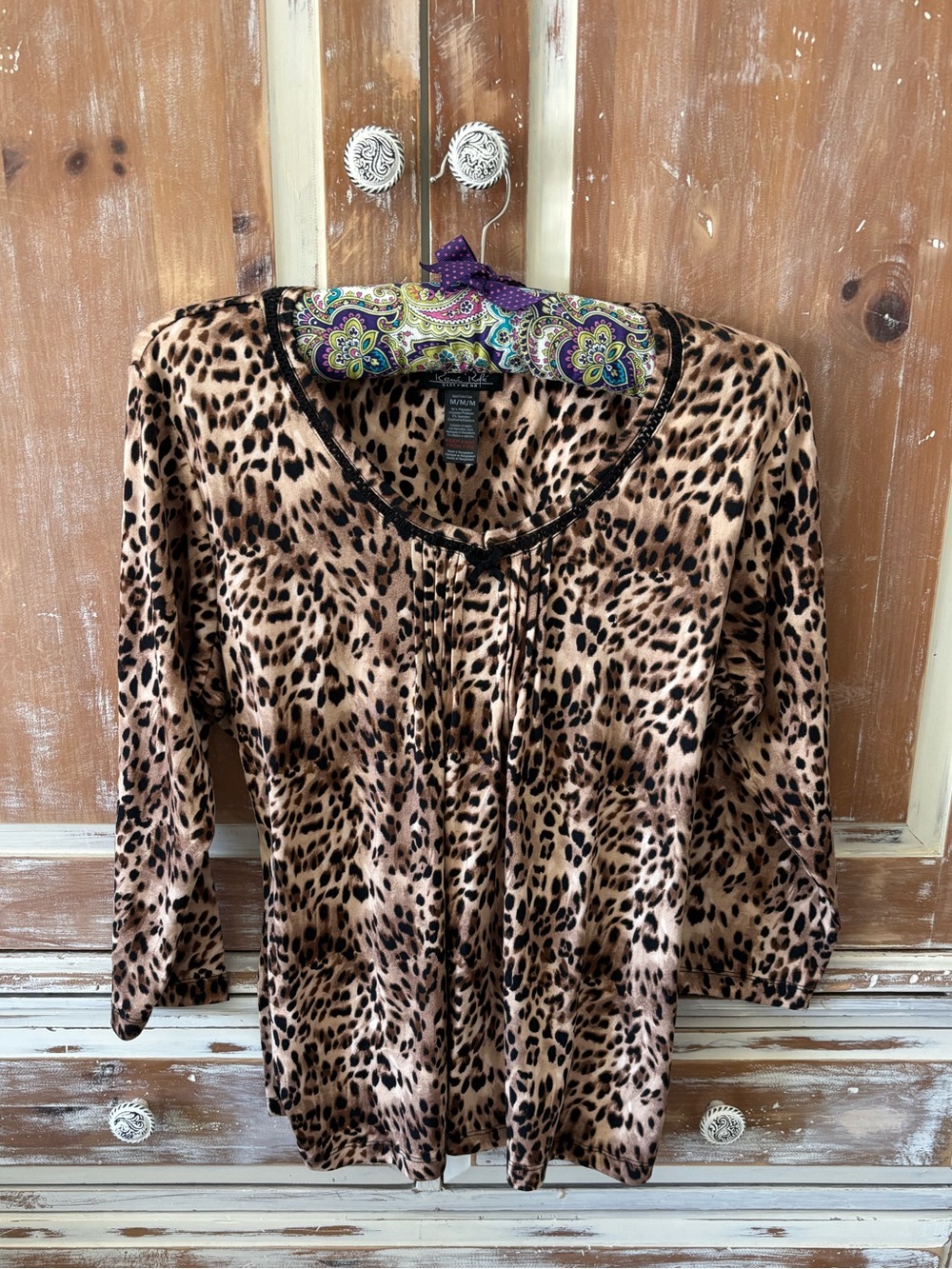 🍃💕 Rena’ Rofe’ Leopard Print Sleepwear Pajama Top • NWOT